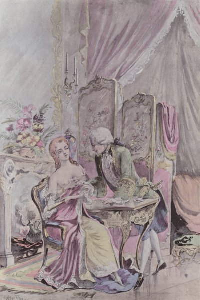Louis XV chez la Dubarry - French School